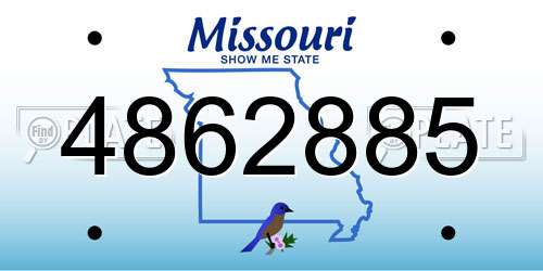 4862885 Missouri License Plate