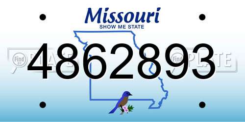 4862893 Missouri License Plate