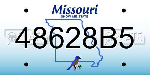 48628B5 Missouri License Plate