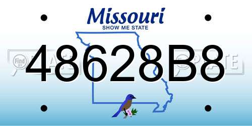 48628B8 Missouri License Plate