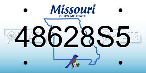 48628S5 Missouri License Plate