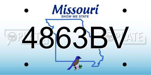 4863BV Missouri License Plate