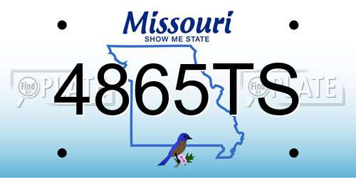 4865TS Missouri License Plate