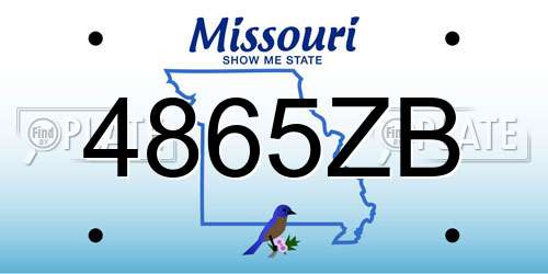 4865ZB Missouri License Plate