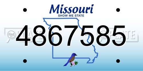 4867585 Missouri License Plate
