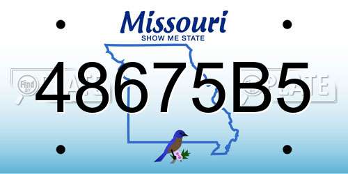48675B5 Missouri License Plate