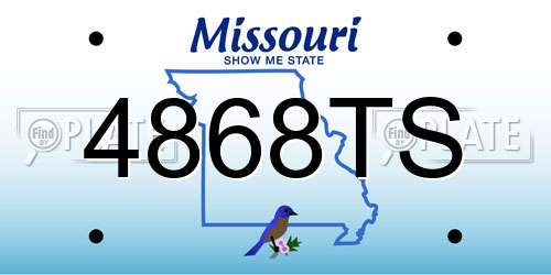 4868TS Missouri License Plate