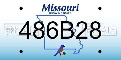 486B28 Missouri License Plate
