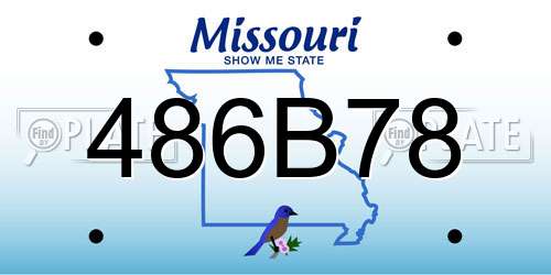 486B78 Missouri License Plate