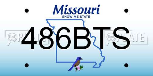 486BTS Missouri License Plate