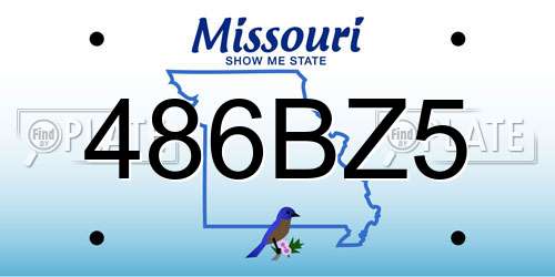 486BZ5 Missouri License Plate