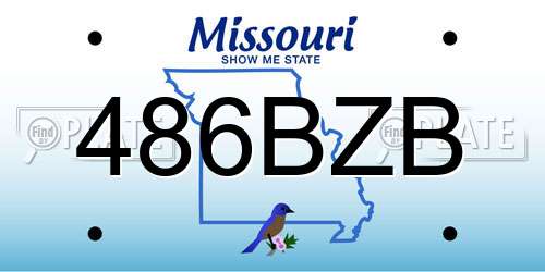 486BZB Missouri License Plate