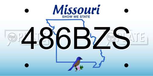 486BZS Missouri License Plate