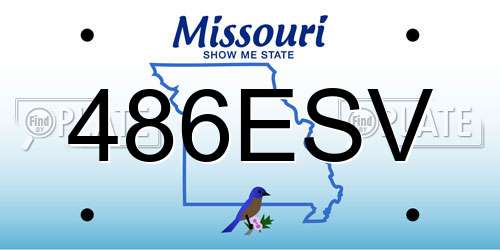 486ESV Missouri License Plate
