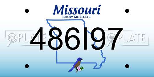 486I97 Missouri License Plate