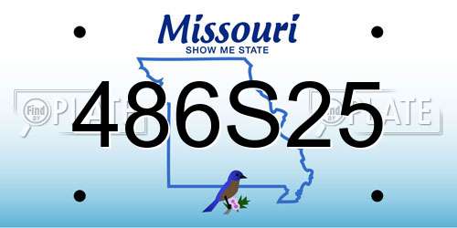 486S25 Missouri License Plate