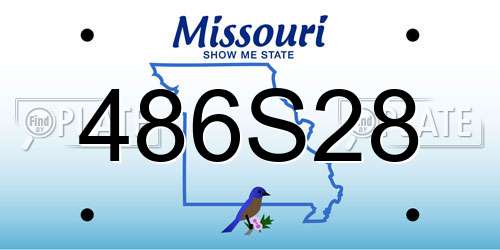 486S28 Missouri License Plate
