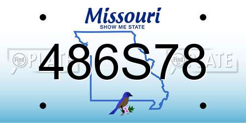 486S78 Missouri License Plate