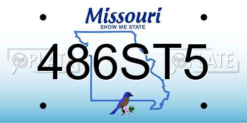 486ST5 Missouri License Plate