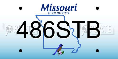 486STB Missouri License Plate