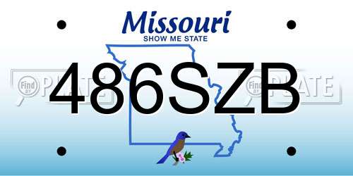 486SZB Missouri License Plate