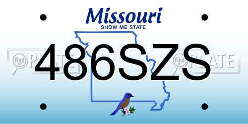 486SZS Missouri License Plate