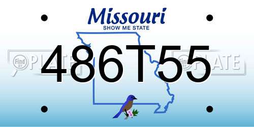 486T55 Missouri License Plate