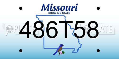 486T58 Missouri License Plate