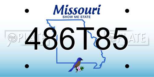 486T85 Missouri License Plate