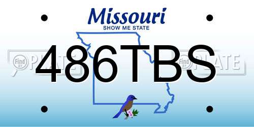 486TBS Missouri License Plate