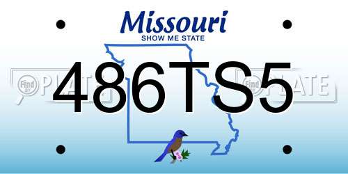 486TS5 Missouri License Plate