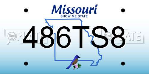 486TS8 Missouri License Plate