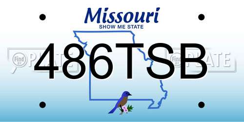 486TSB Missouri License Plate