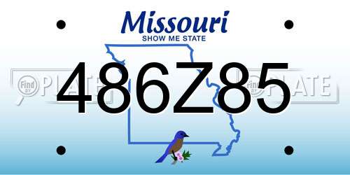486Z85 Missouri License Plate