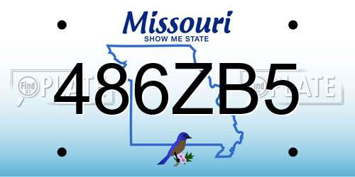 486ZB5 Missouri License Plate