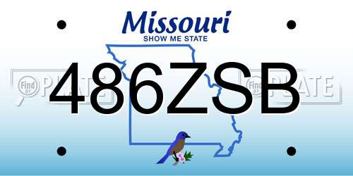 486ZSB Missouri License Plate