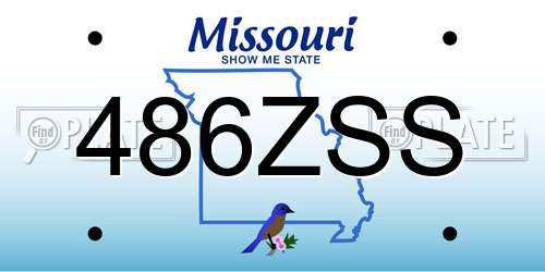 486ZSS Missouri License Plate