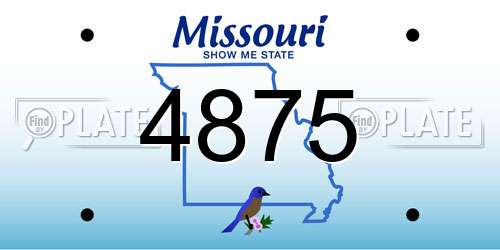 4875 Missouri License Plate