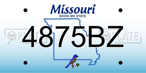 4875BZ Missouri License Plate