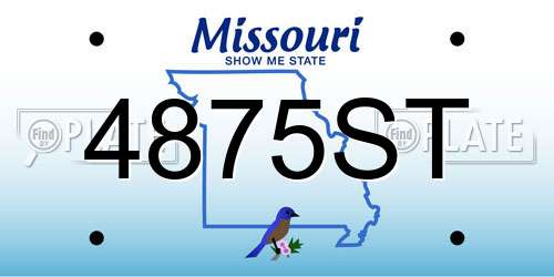4875ST Missouri License Plate