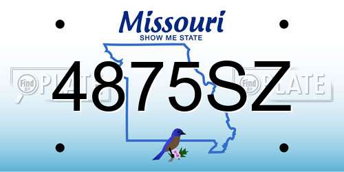 4875SZ Missouri License Plate