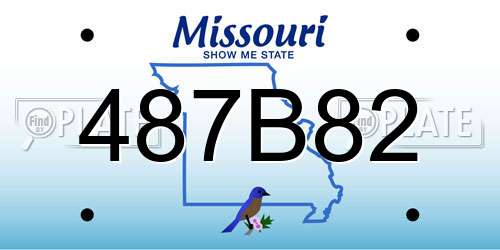 487B82 Missouri License Plate