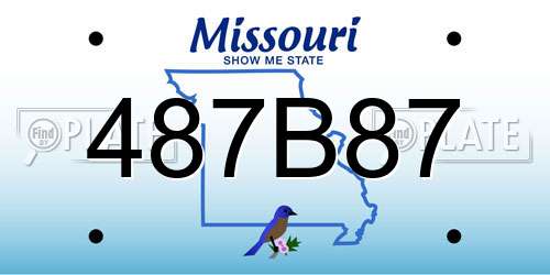 487B87 Missouri License Plate