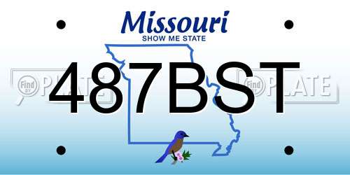 487BST Missouri License Plate