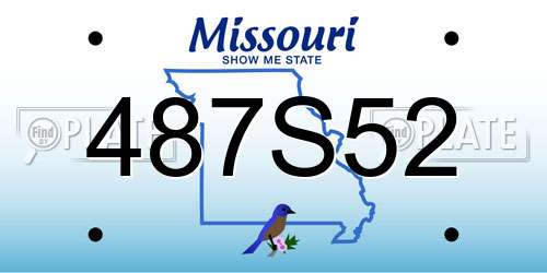 487S52 Missouri License Plate
