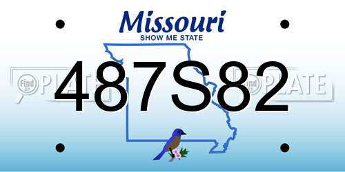 487S82 Missouri License Plate