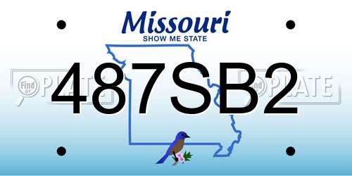 487SB2 Missouri License Plate