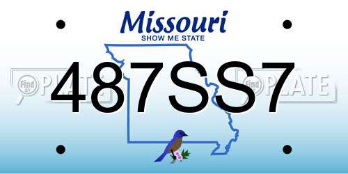 487SS7 Missouri License Plate