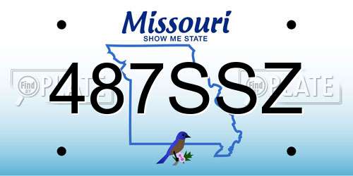 487SSZ Missouri License Plate