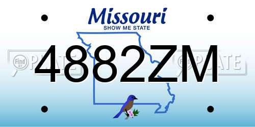 4882ZM Missouri License Plate